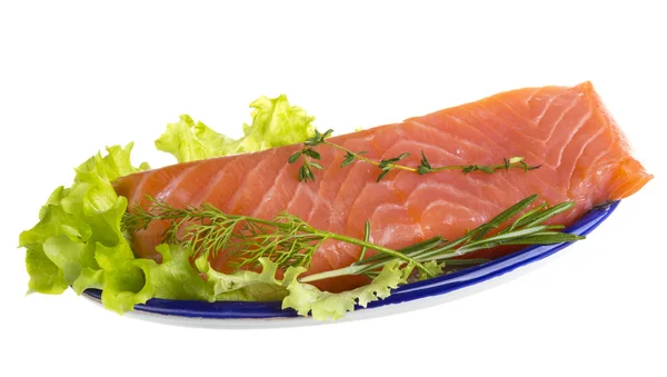 Zalmfilet gegarneerd — Stockfoto