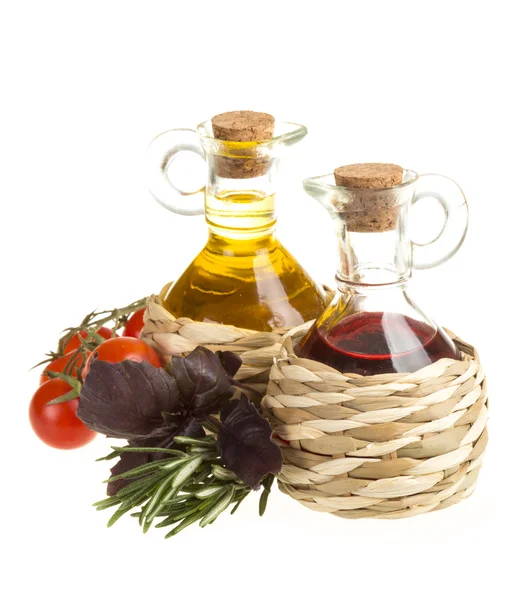 Red Wine Vinegar and sunflower oil — Stock Photo, Image