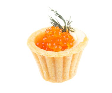 Kırmızı havyarlı kanepeler