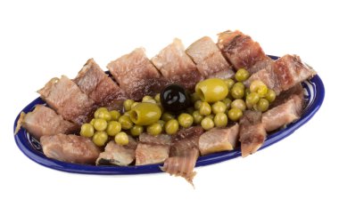 ringa balığı parçalarını. izole studio.