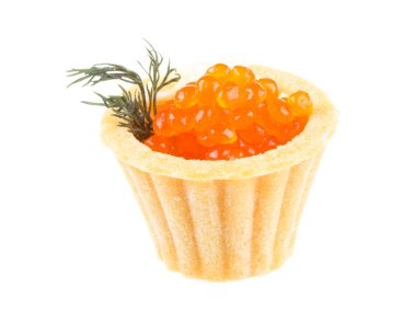 Kırmızı havyarlı kanepeler