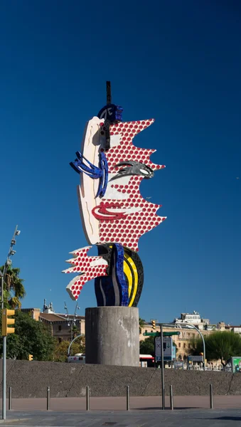 BARCELONA - OCTOBER,28: Barcelona head sculpture on October 28, — Stock Photo, Image