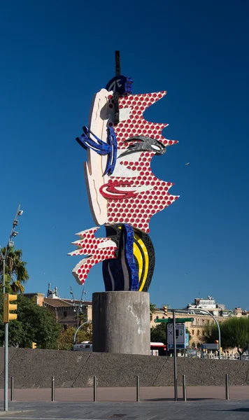 BARCELONA - OCTOBER,28: Barcelona head sculpture on October 28, — Stock Photo, Image