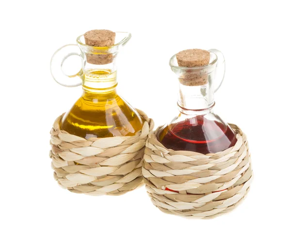 Vinagre de vino tinto y aceite de girasol — Foto de Stock