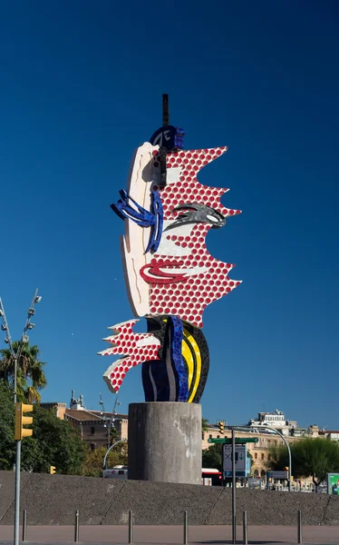 BARCELONA - OCTOBER,28: Barcelona head sculpture on October 28, — Stock Photo, Image