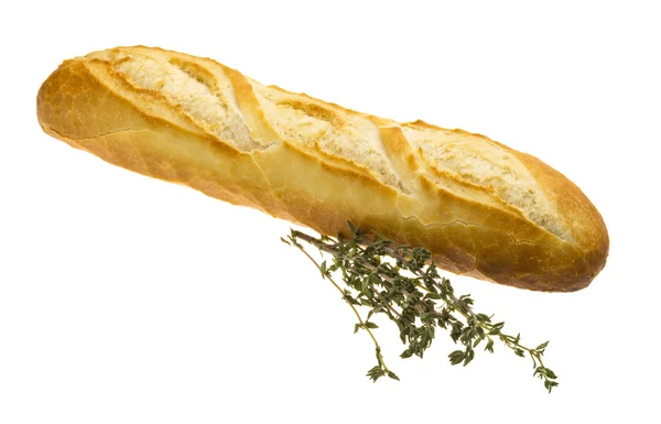 Φρεσκοψημένο ψωμί και θυμάρι — Φωτογραφία Αρχείου