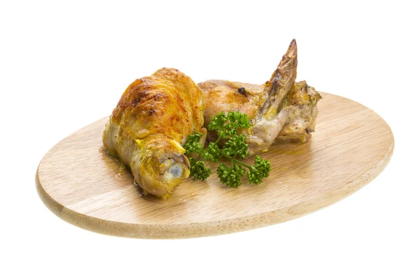 Gebraden kip met peterselie en carry — Stockfoto