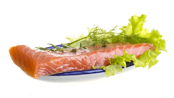 Zalmfilet gegarneerd — Stockfoto