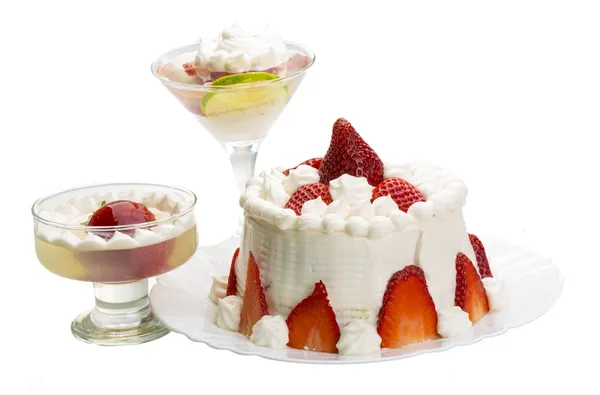 Dessert with strawberry — Stock Photo, Image