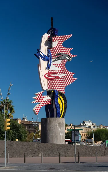 BARCELONA - OCTOBER,28: Barcelona head sculpture on October 28, — Stock Photo, Image