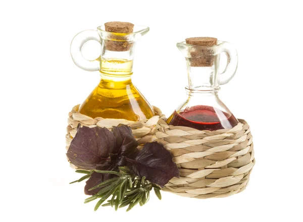 Red Wine Vinegar and sunflower oil — Stock Photo, Image