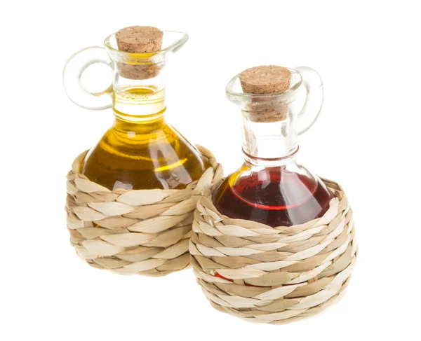 Красное вино уксус и подсолнечное масло — стоковое фото