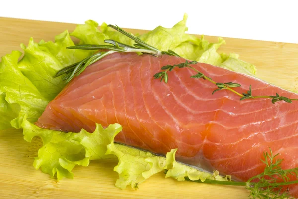 Salmon fillet garnished — Stock Photo, Image