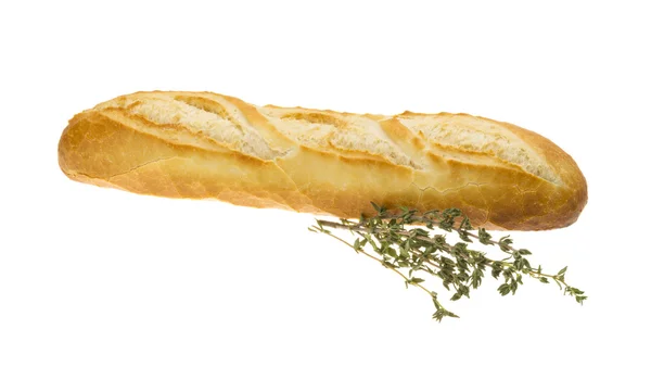 新鲜出炉的面包和百里香 — 图库照片