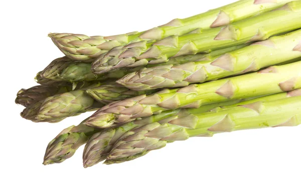 Verse asperges spears geïsoleerd op wit — Stockfoto