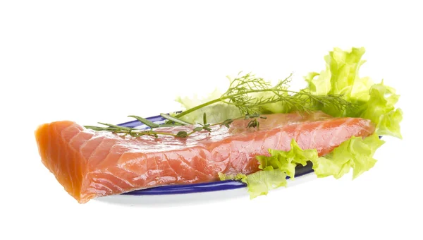 Salmon fillet garnished — Stock Photo, Image