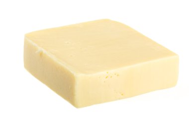 Beyaz arkaplanda izole edilmiş peynir