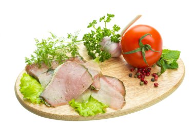 Olgun taze sebze jambon