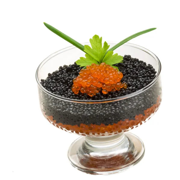 Rad and Black caviar — Stock Photo, Image