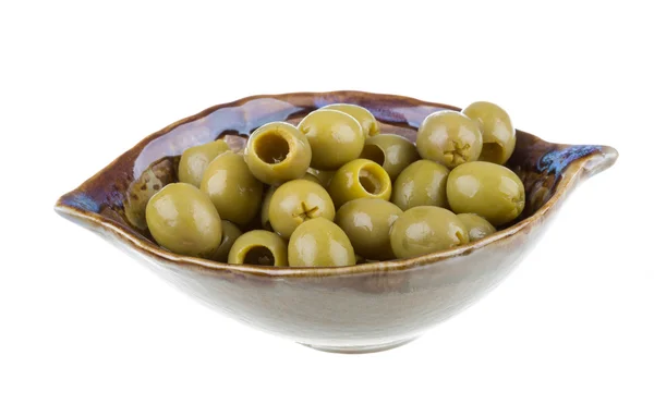 Olivy nad bílým pozadím — Stock fotografie