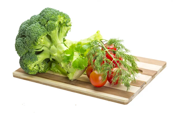 Brokoli i Wiśniowe pomidory — Zdjęcie stockowe
