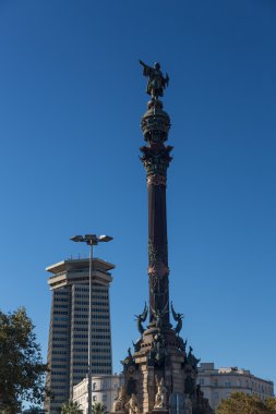 Columbus sütun üzerinde ünlü sonundaki Barselona Limanı