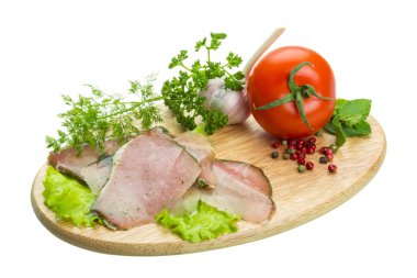 Olgun taze sebze jambon