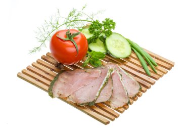 Olgun taze sebze jambon