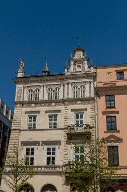 krakow, Polonya eski kasaba evi güzel cephe