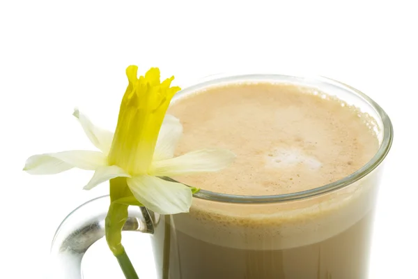 Kaffee spät mit Blüte, Minze, Sternanis und Zimt — Stockfoto