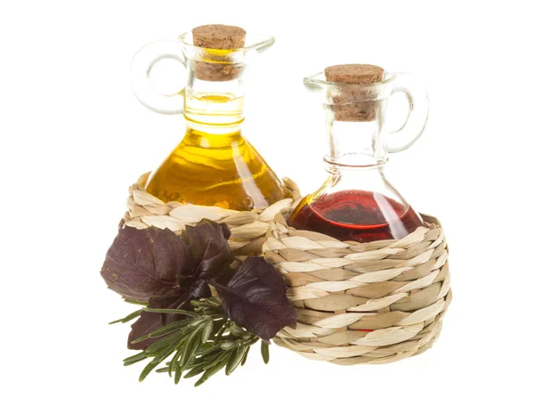 Red Wine Vinegar and sunflower oil — Stock Photo, Image