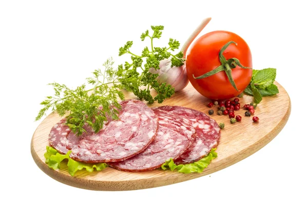 Fresh ripe salami — Stock Photo, Image