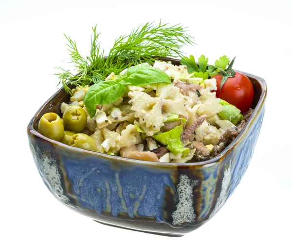 Makkaroni-Salat mit Meeresfrüchten — Stockfoto