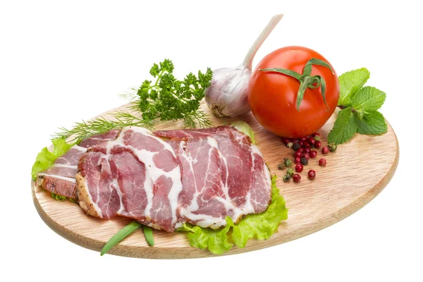 Bacon with vegetables — Stock Photo, Image