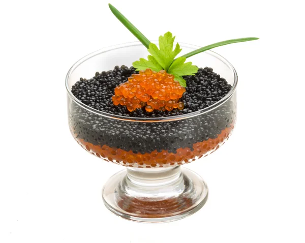 Rad and Black caviar — Stock Photo, Image