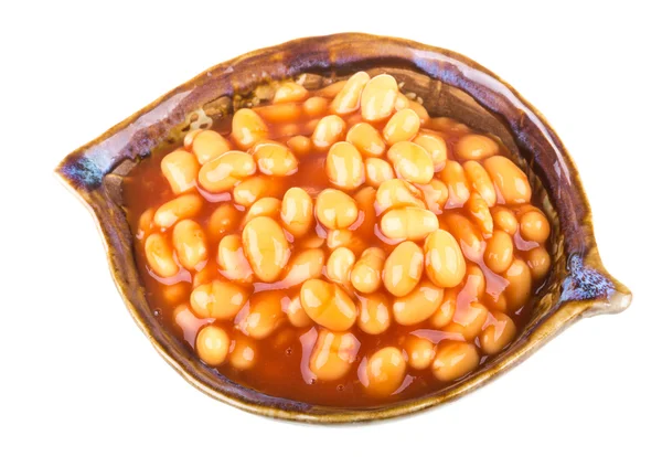 Marinated haricot beans in tomato sauce with shallots on a plate — Stock Photo, Image