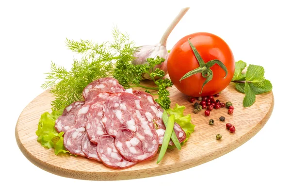 Fresh ripe salami — Stock Photo, Image