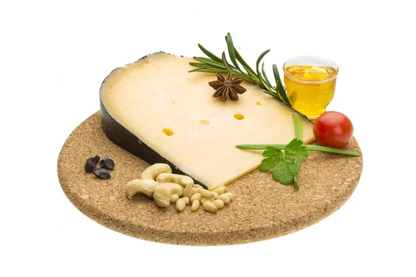 Cheese witn honey and nuts — Stock Photo, Image