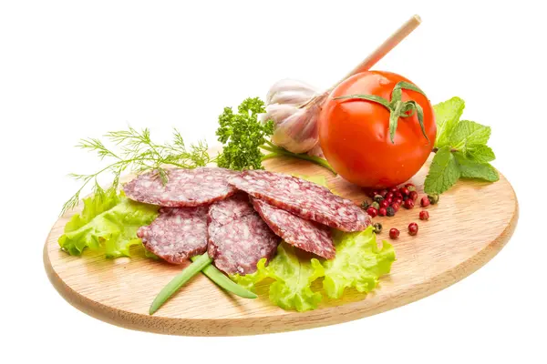 Färsk mogen salami — Stockfoto