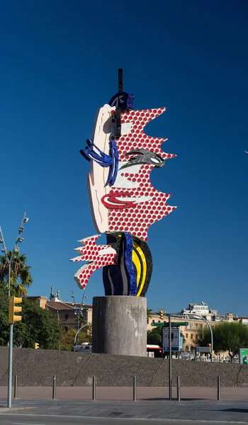 BARCELONA - OCTOBER,28: Barcelona head sculpture on October 28, — Stock Photo, Image