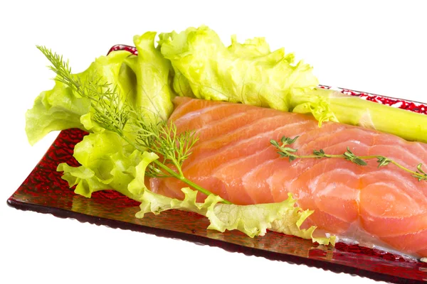 Salmon fillet garnished — Stock Photo, Image