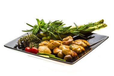 kuşkonmaz, limon, nane ve biberiye ile tarak