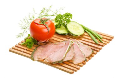 Olgun taze sebze jambon