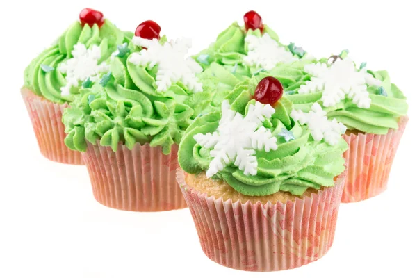 Estudio aislado cremoso cupcake verde — Foto de Stock