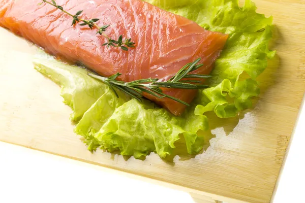 Salmon fillet garnished — Stock Photo, Image