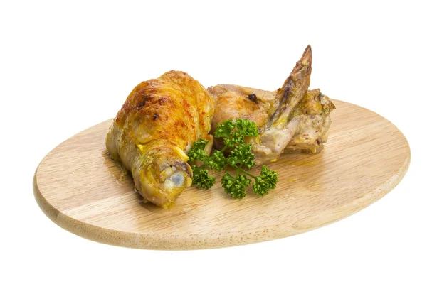 Roasted chicken with parsley and carry — Stock Photo, Image