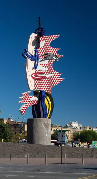 BARCELONA - OCTOBER,28: Barcelona head sculpture on October 28, — Stock Photo, Image