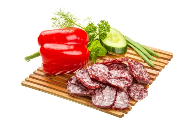 Fresh ripe salami — Stock Photo, Image