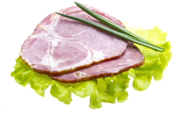 Bacon con foglie di insalata — Foto Stock