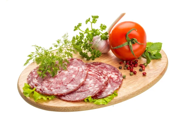 Färsk mogen salami — Stockfoto